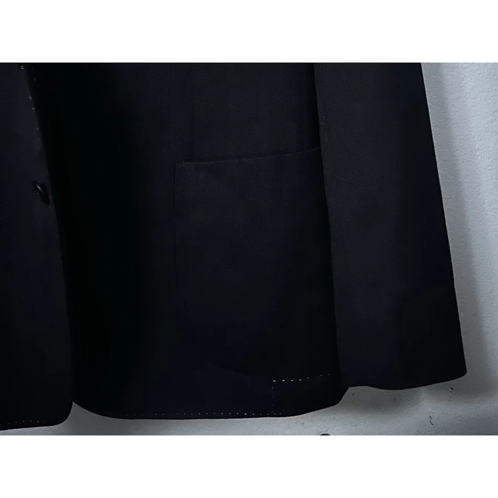 Bartorelli Napoli Blazer Men's 58 R Dark Charcoal Gray 100% Wool Sports Jacket
